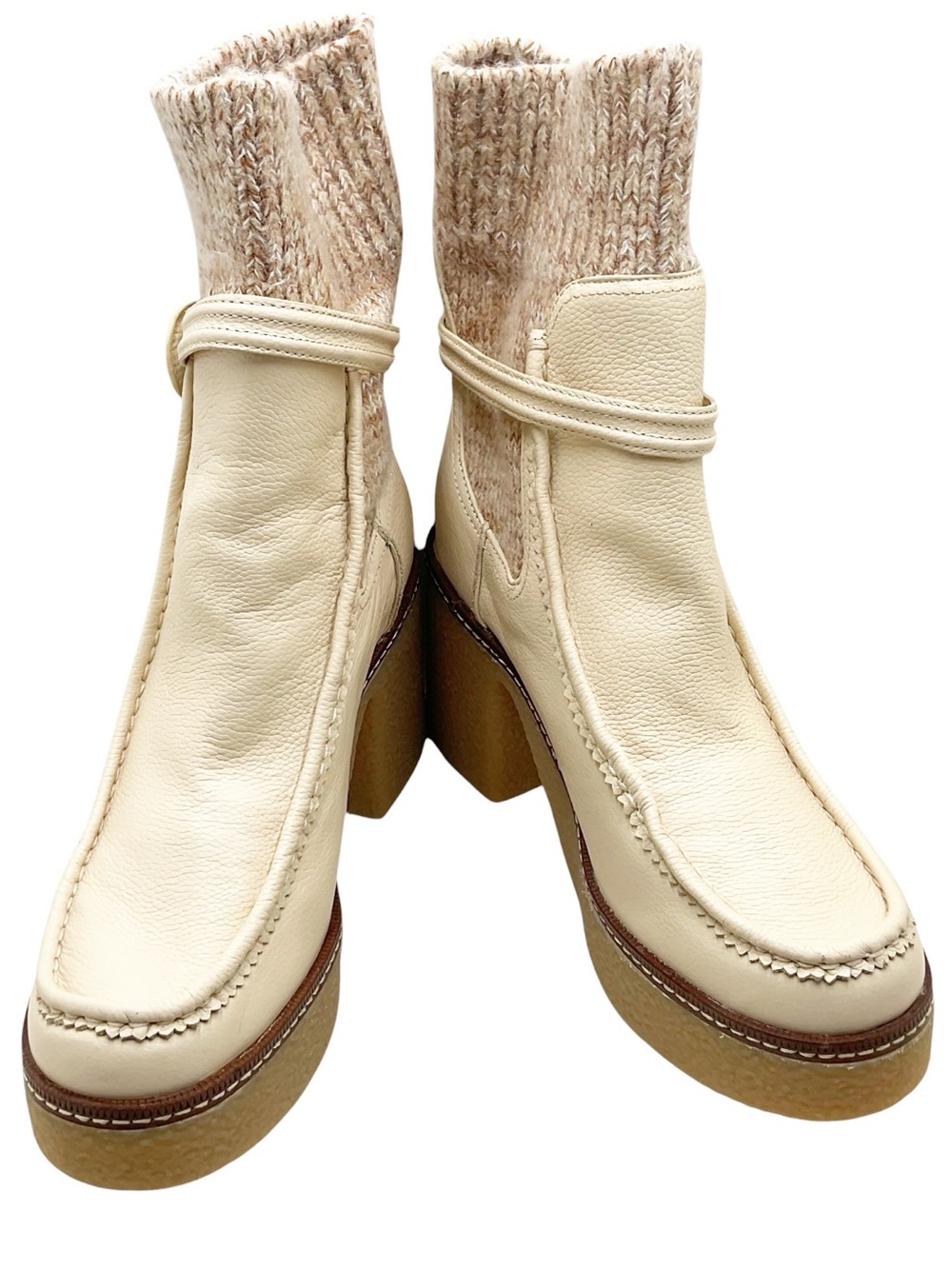 {Sam Edelman} SIDNEY Platform Ribbed Knit Cuff Booties - Picture 15 of 16